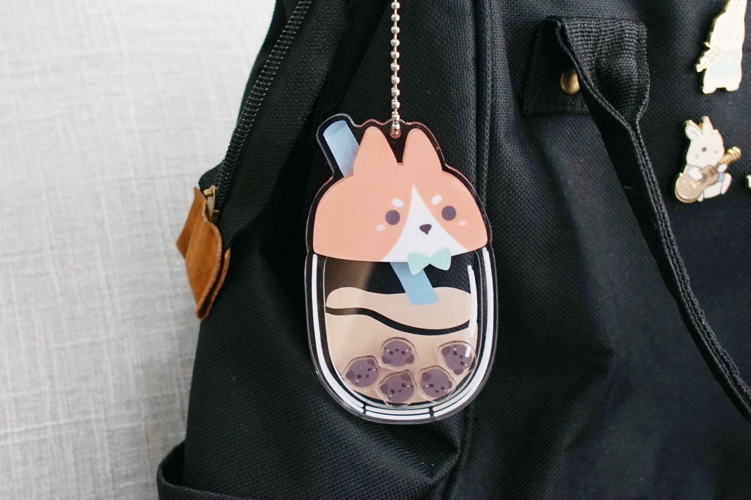 Bunny Boba Acrylic Shaker Keychain - The Artsy Whim