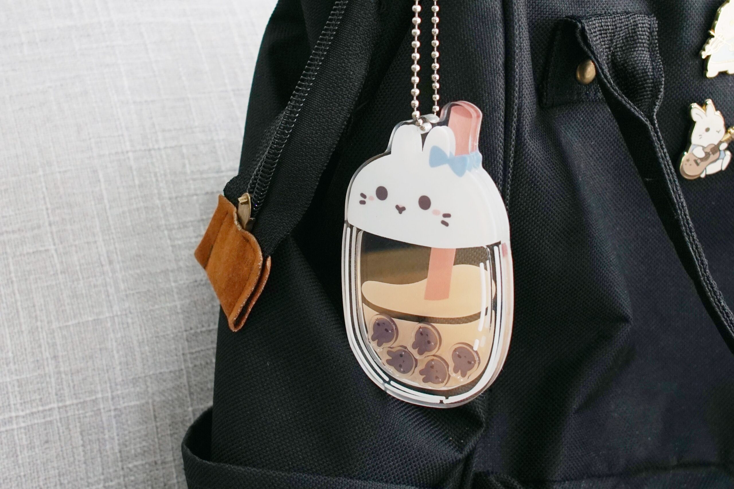 Bunny Boba Acrylic Shaker Keychain - The Artsy Whim