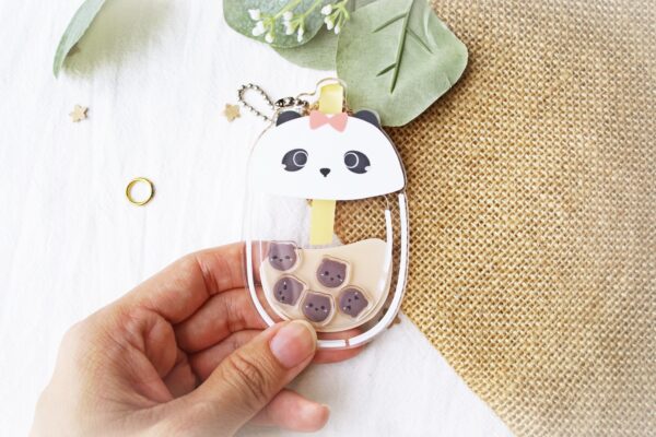 Panda Boba Acrylic Shaker Keychain - Image 2