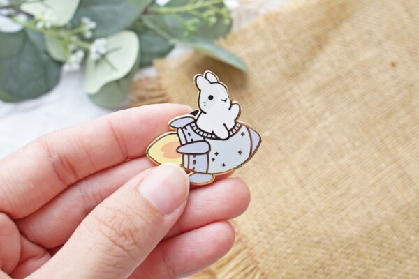 Rocket Bun Enamel Pin - Image 2